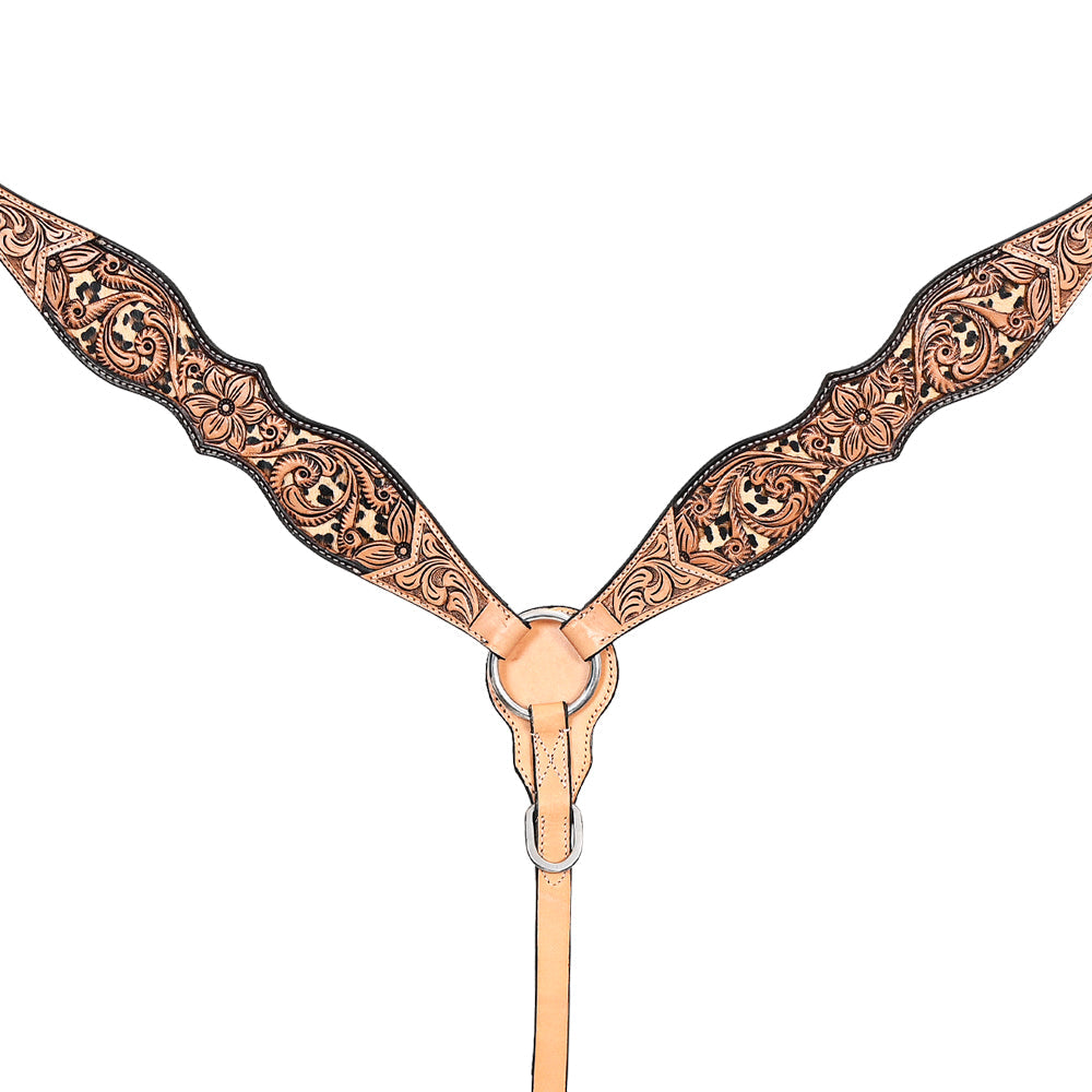 HILASON Western Horse Headstall Breast Collar Leather Brown | Tack Set for Horses