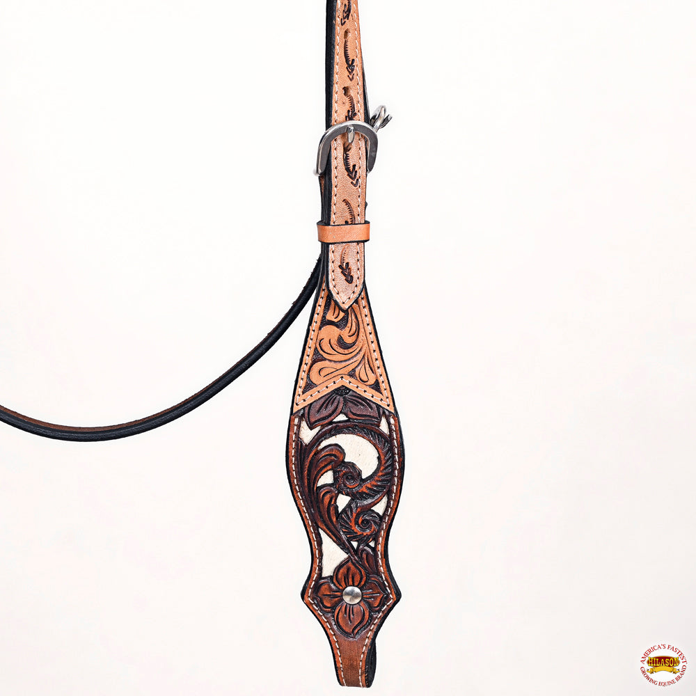 HILASON Western Horse Headstall Breast Collar Leather Brown