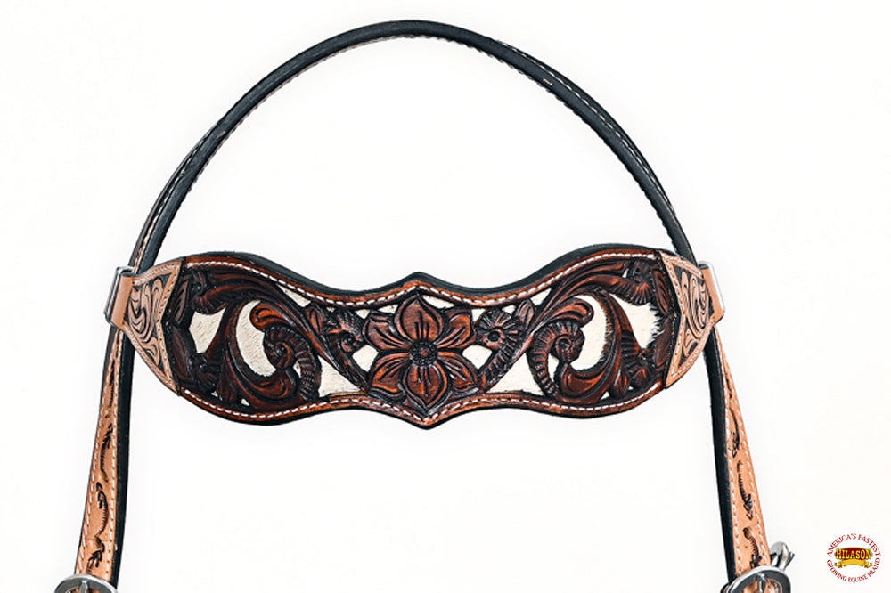HILASON Western Horse Headstall Breast Collar Leather Brown