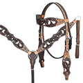 HILASON Western Horse Headstall Breast Collar Leather Brown