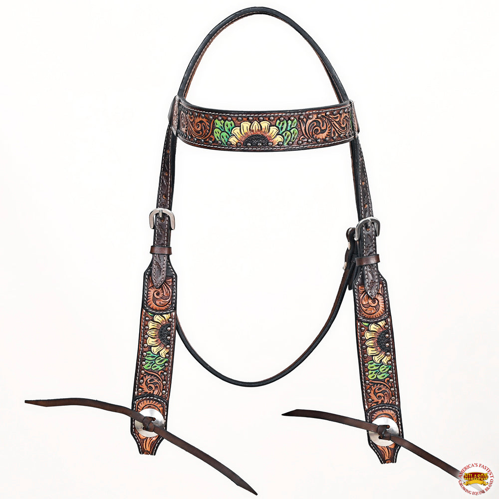 HILASON Western Horse Headstall Breast Collar Leather Brown