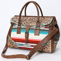 American Darling Hand-Tooled Saddle Blanket Leather Duffel Bag