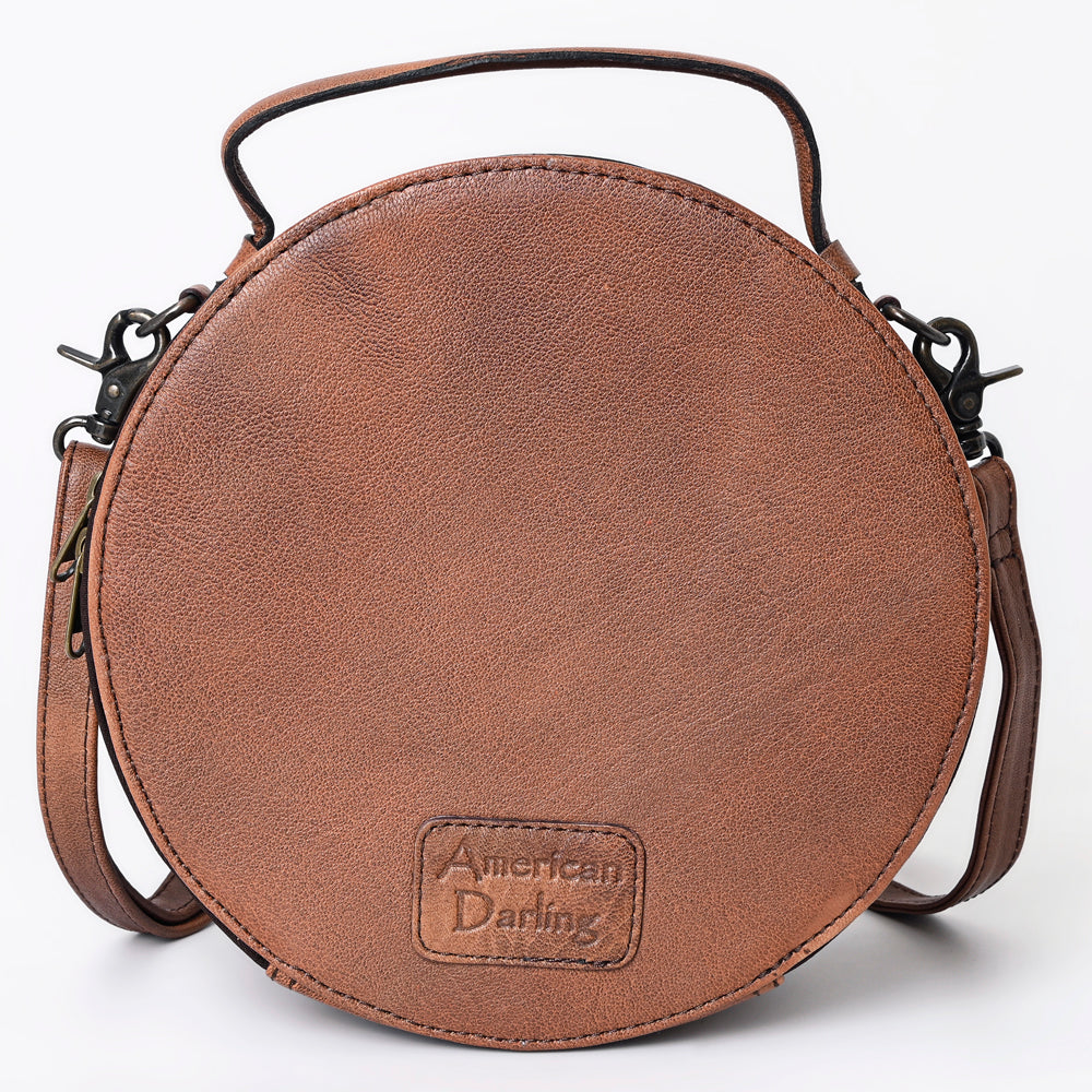 American Darling Hand-Tooled Genuine Leather Canteen Bag
