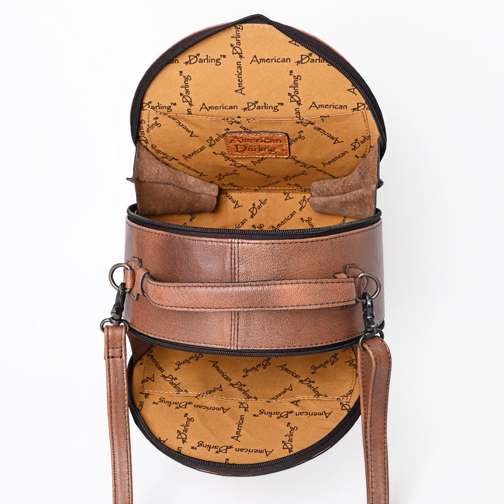 American Darling Hand-Tooled Genuine Leather Canteen Bag