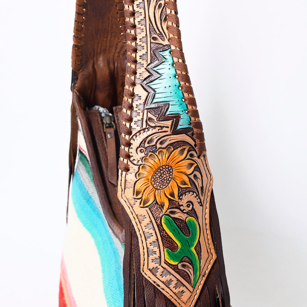 Hobo Hair On Saddle Blanket Genuine Leather Western Bag For Women