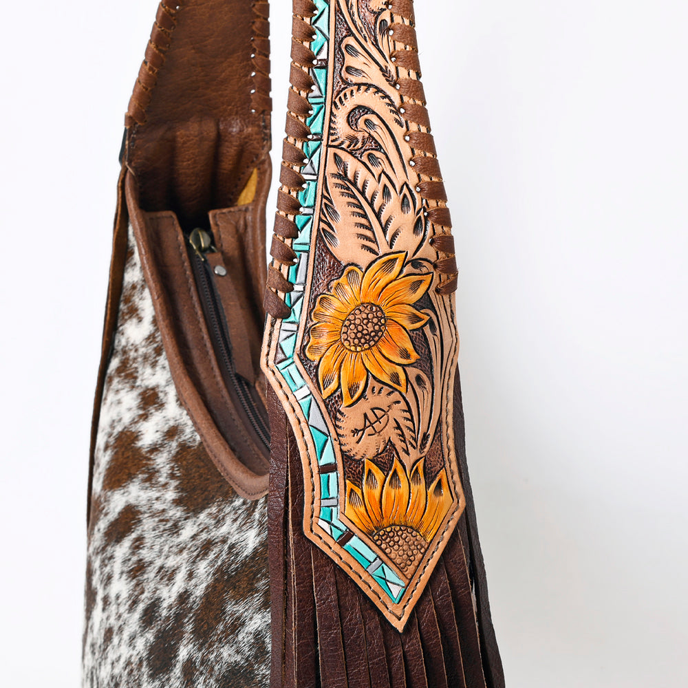 Hobo Hair On Saddle Blanket Genuine Leather Western Bag For Women