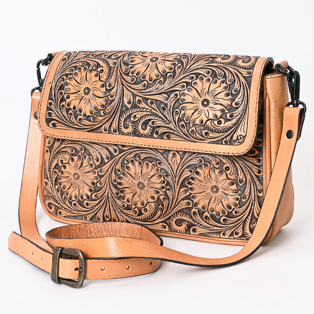 American Darling Hand-Tooled Genuine Leather Crossbody Bag