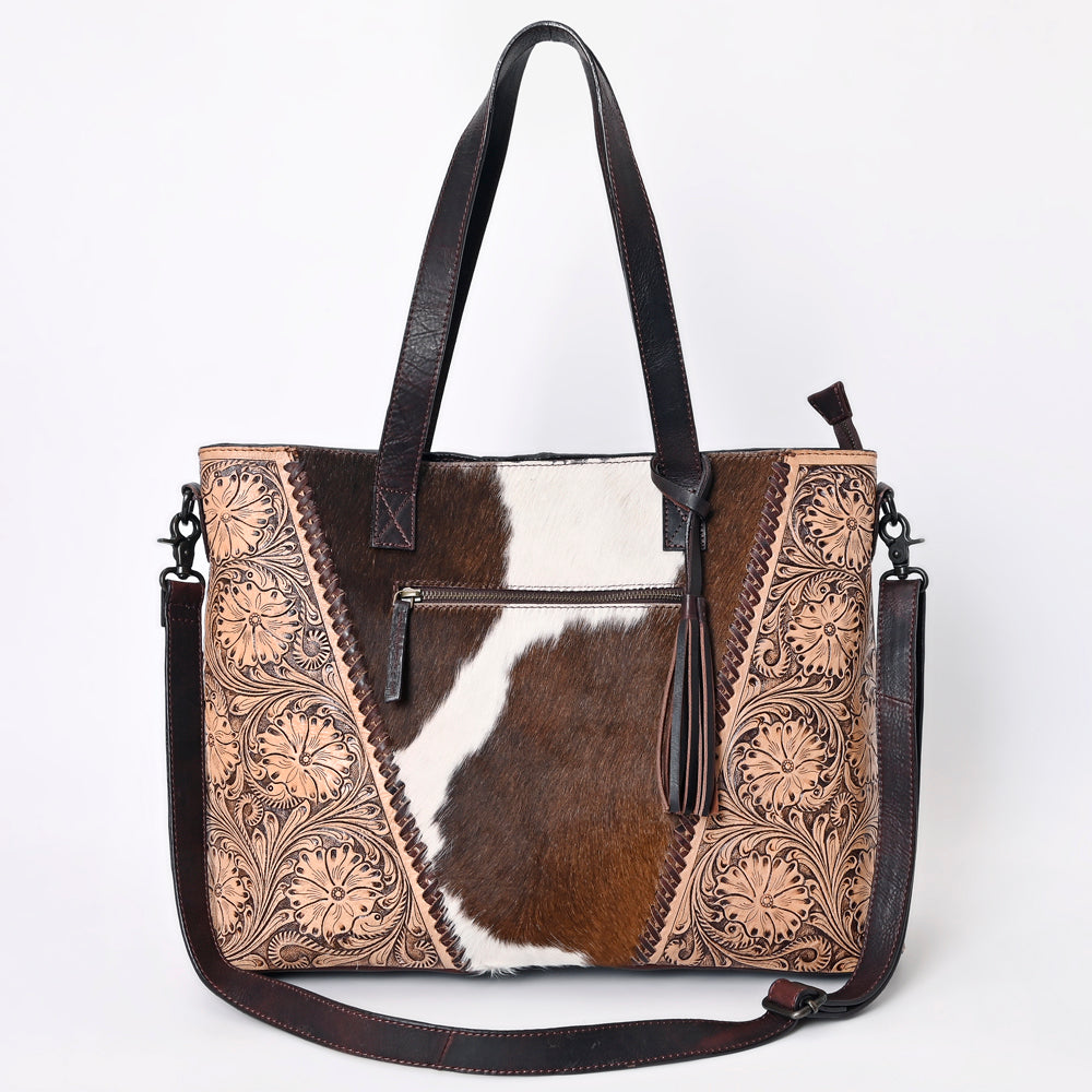American Darling Hand-Tooled Hair-On Genuine Leather Bag