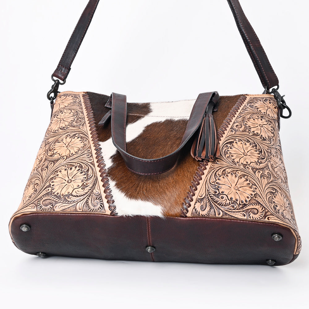 American Darling Hand-Tooled Hair-On Genuine Leather Bag