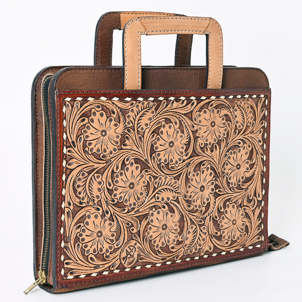 American Darling Briefcase Hand Tooled Genuine Leather