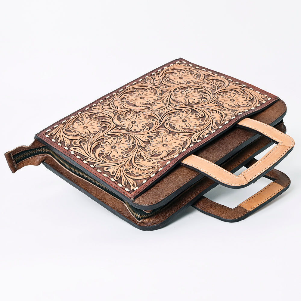 American Darling Briefcase Hand Tooled Genuine Leather