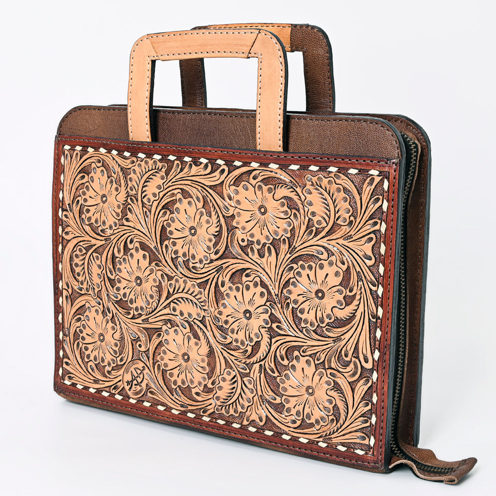 American Darling Briefcase Hand Tooled Genuine Leather