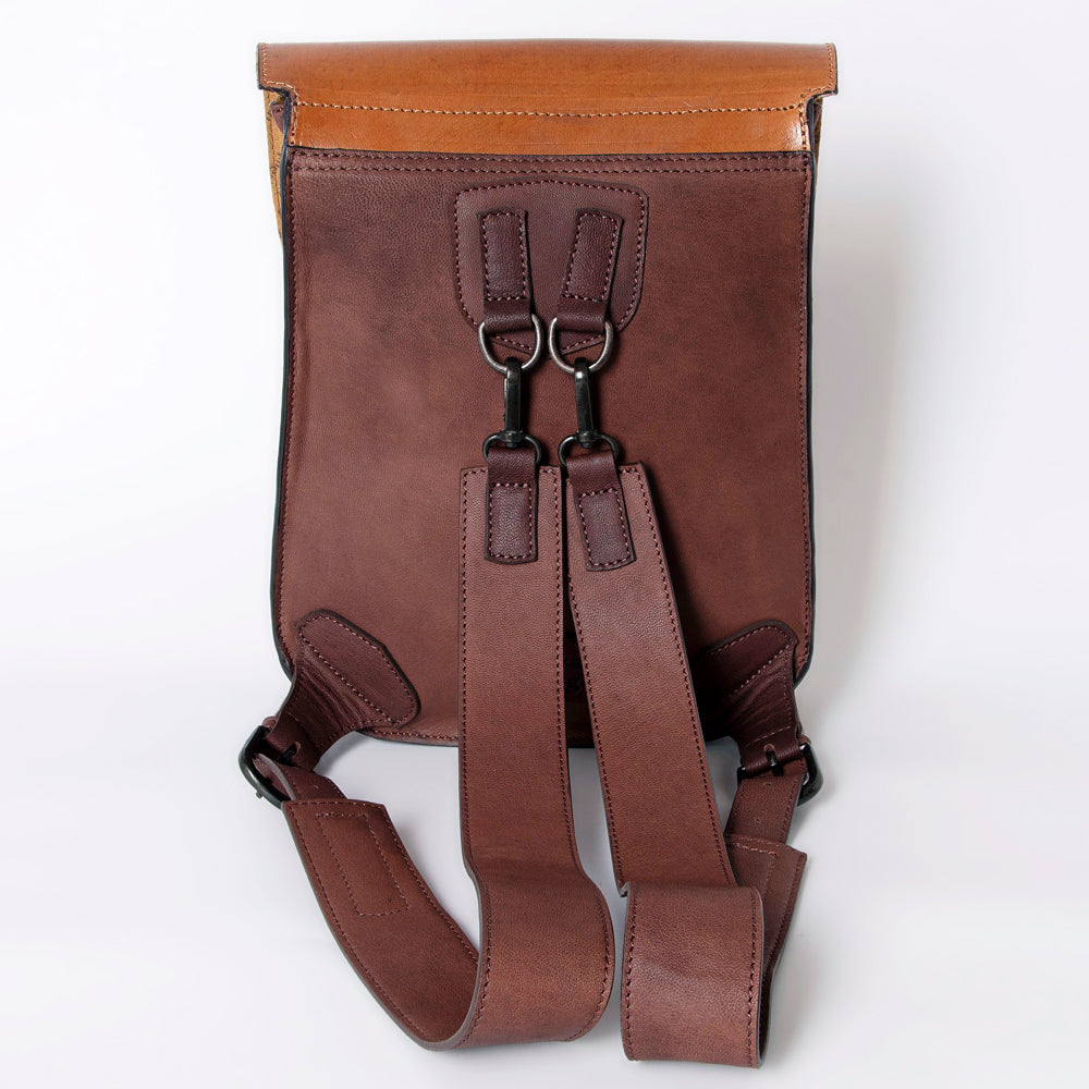 American Darling Hand-Tooled Hair-On Genuine Leather Backpack