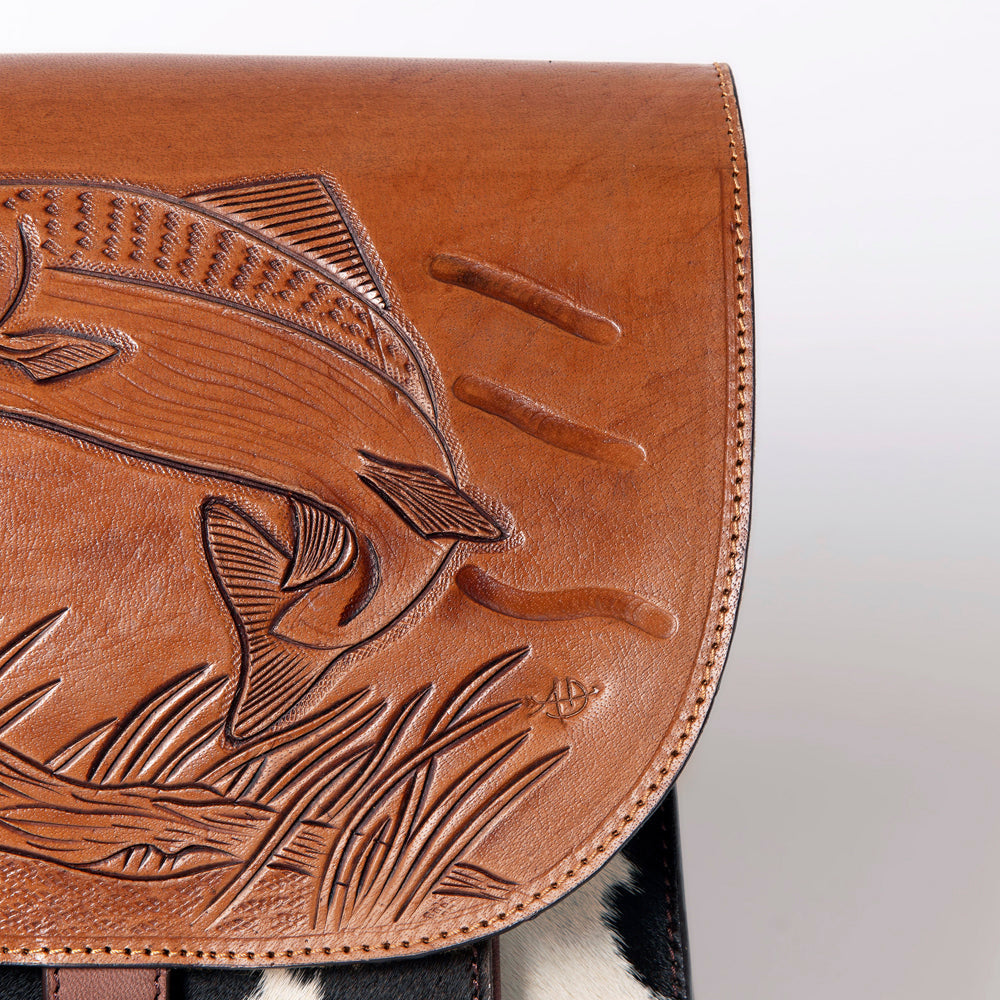 American Darling Backpack Hand Tooled Hair On Genuine Leather Women bag | Laptop School Travel