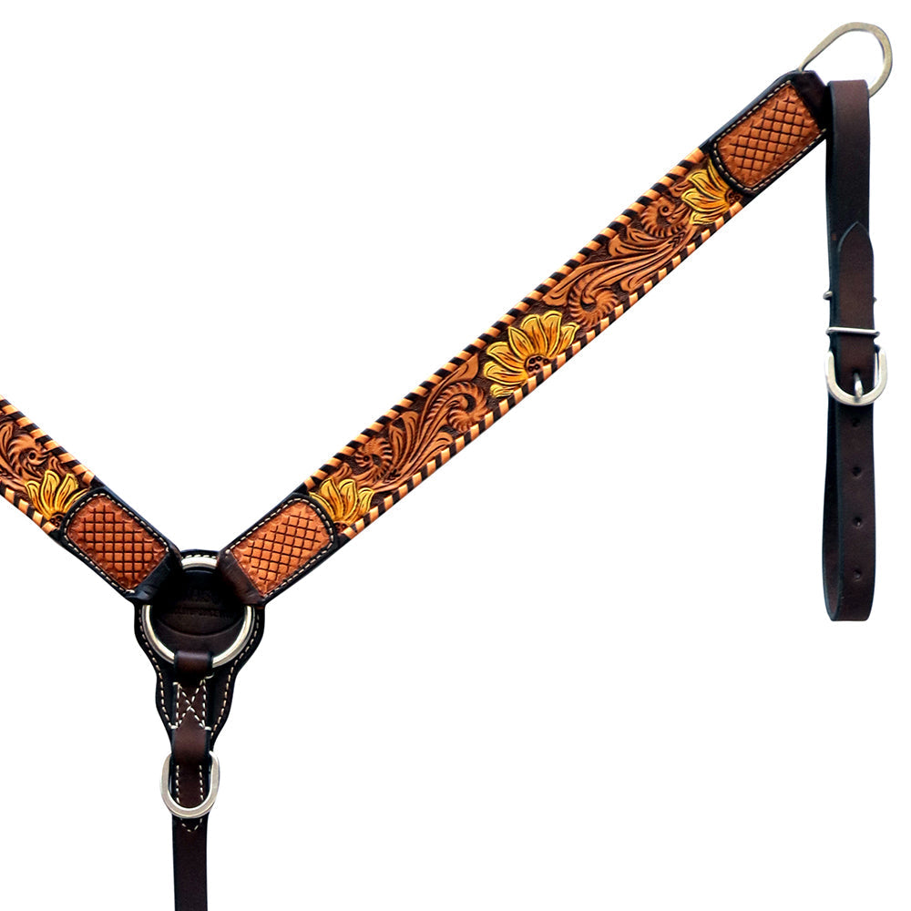 Hilason Western Horse Headstall Breast Collar Set American Leather