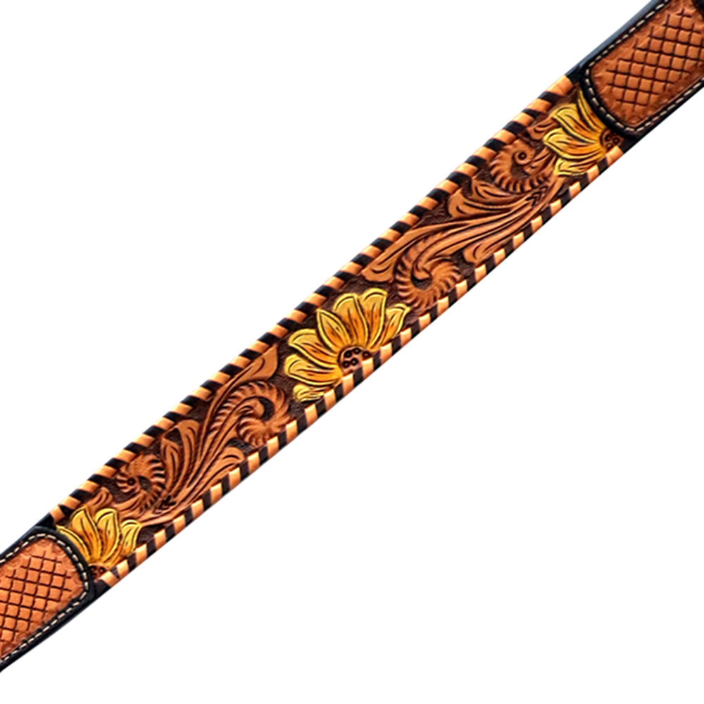 HILASON Western Horse Tack Set American Leather Dark Brown Harness | Headstall Breast Collar for Horses