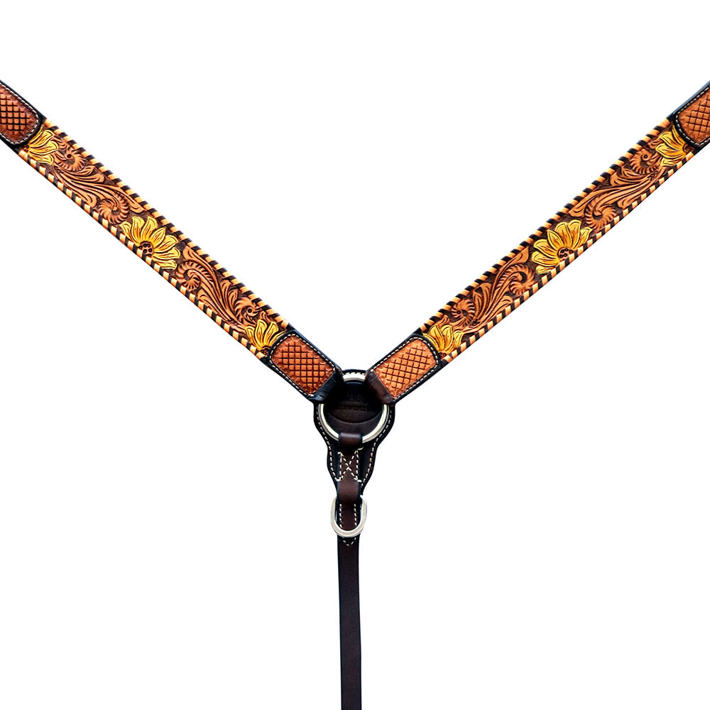Hilason Western Horse Headstall Breast Collar Set American Leather