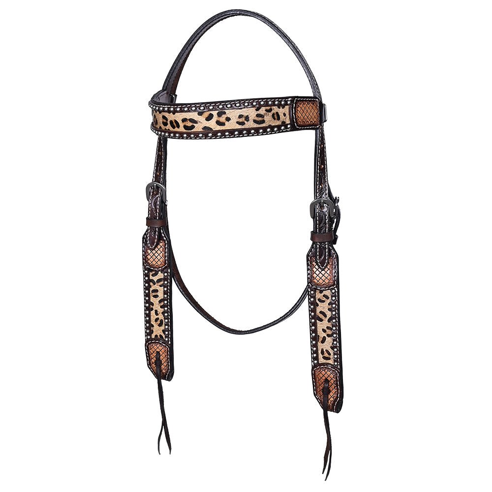 Hilason Cheetah Print Leather Breast Collar & Headstall