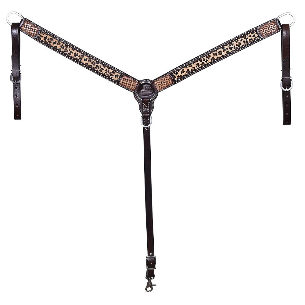 Hilason Cheetah Print Leather Breast Collar & Headstall
