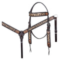 Hilason Cheetah Print Leather Breast Collar & Headstall
