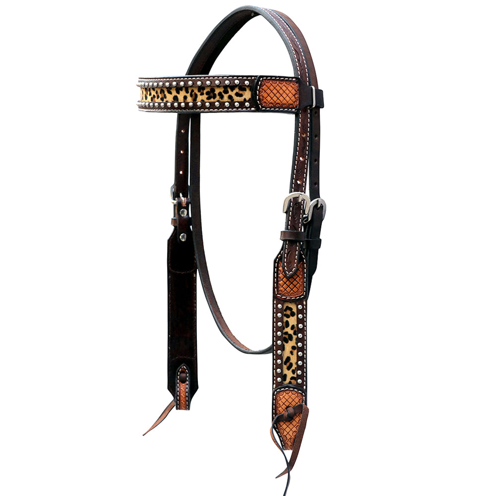 HILASON Western Leather Horse Headstall Breast Collar American Dark Brown Harness | Tack Set for Horses