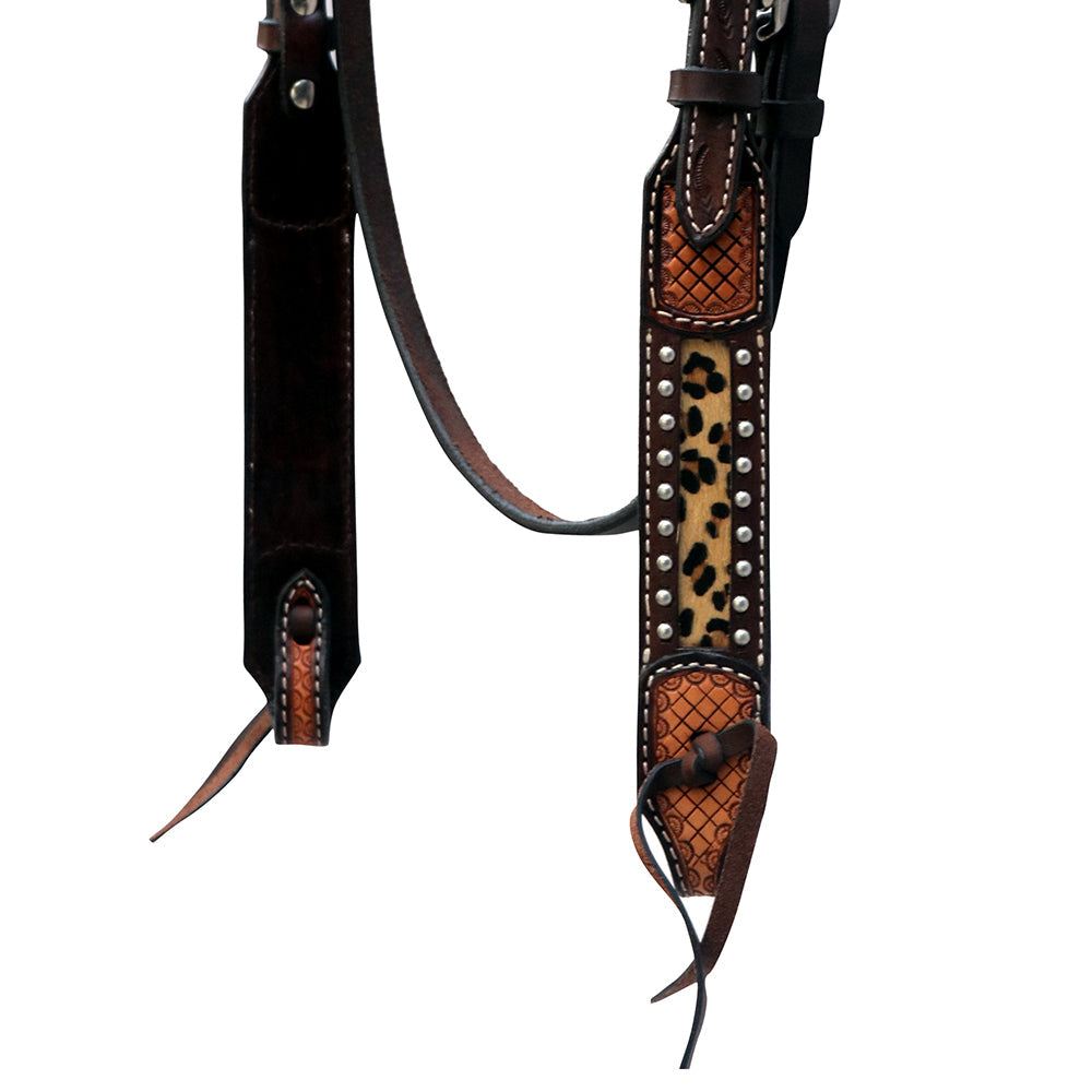 HILASON Western Leather Horse Headstall Breast Collar American Dark Brown Harness | Tack Set for Horses