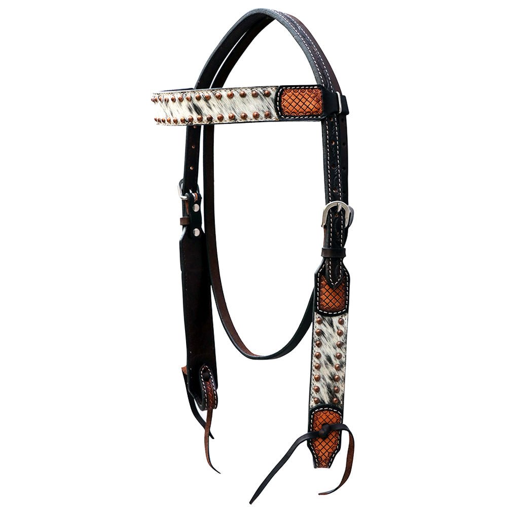 Hand-Carved Leather Western Headstall And Breast Collar Set For Training And Showing