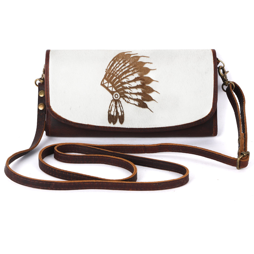 American Darling Small Cross body Bag Genuine Vegetable Tanned Leather Wallet Purse Western Handbag 4in x 1in x 8in