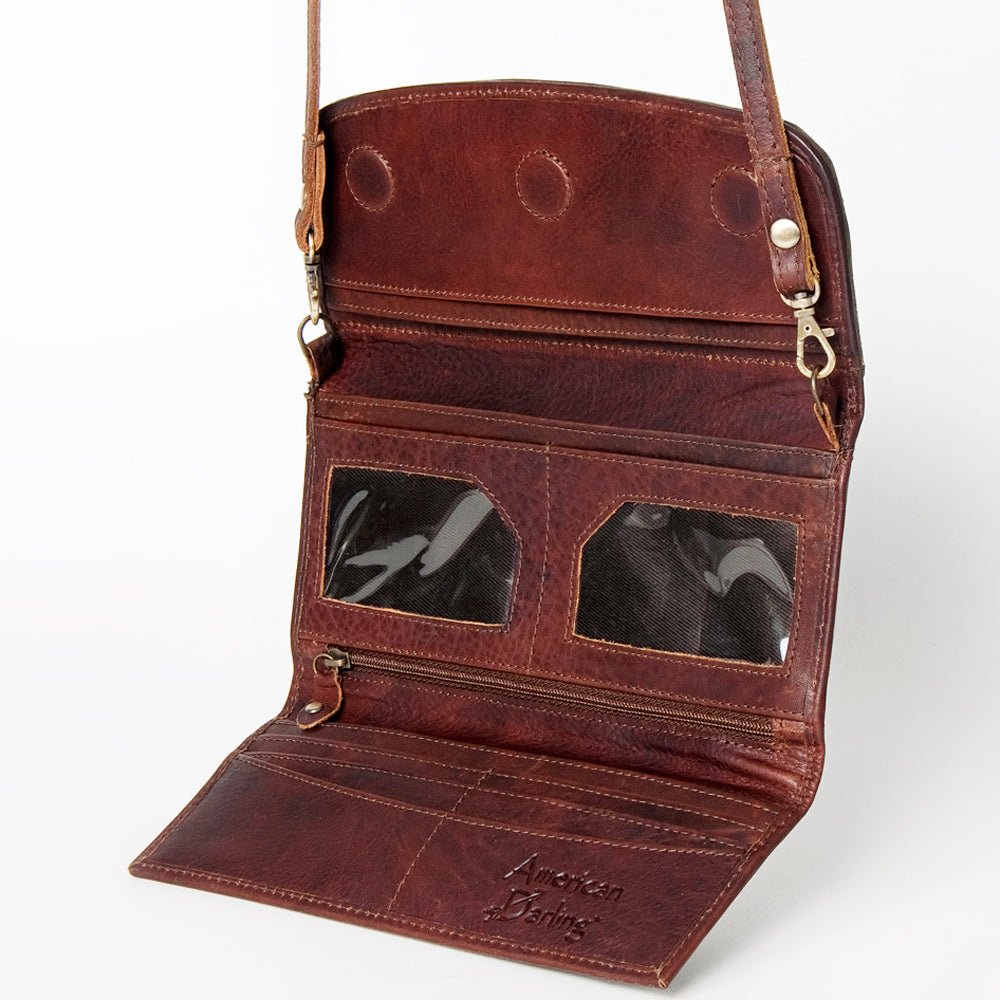 American Darling Wallet Hair on Full Grain Genuine Leather Western Women Bag | Handbag Purse Travel Clutch