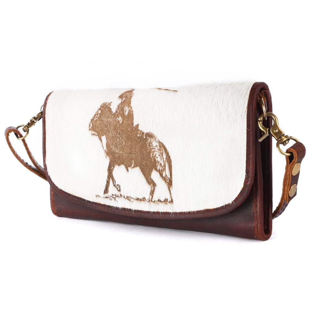American Darling Wallet Hair on Full Grain Genuine Leather Western Women Bag | Handbag Purse Travel Clutch