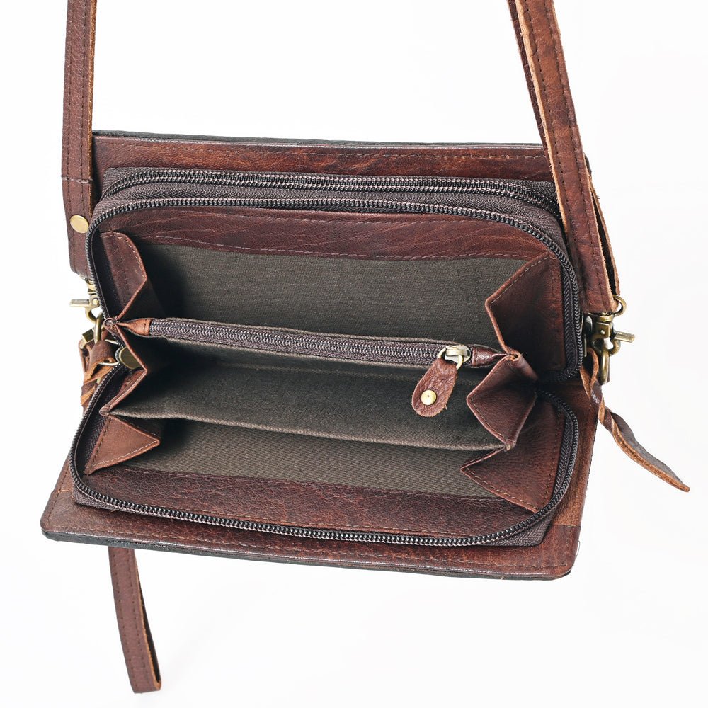 American Darling Organiser Hair-On Hand Tooled Genuine Leather