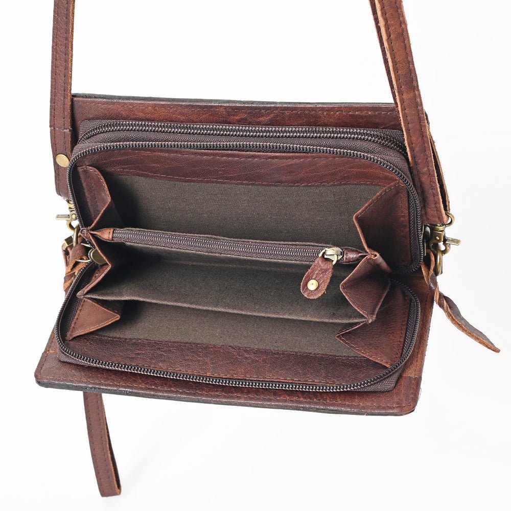 American Darling Organiser Hair-On Hand Tooled Genuine Leather