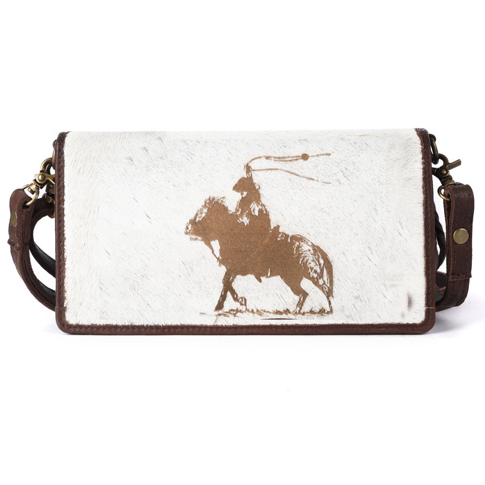 American Darling Organiser Hair-On Hand Tooled Genuine Leather