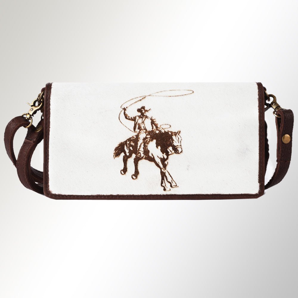 American Darling Organiser Hair-On Hand Tooled Genuine Leather
