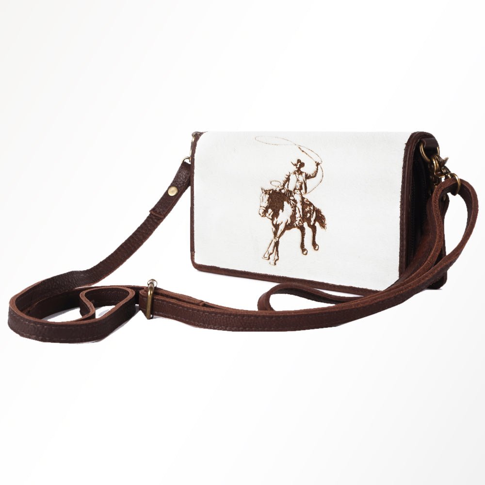 American Darling Organiser Hair-On Hand Tooled Genuine Leather