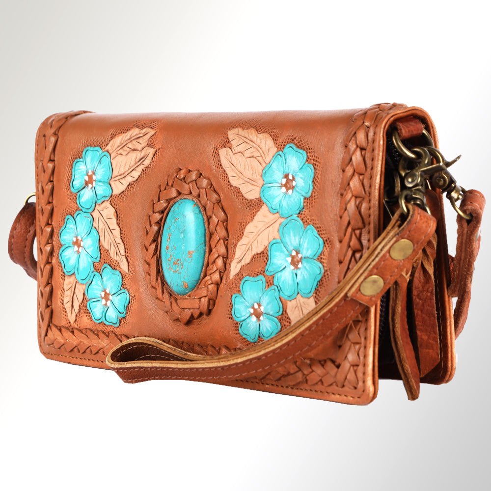 American Darling Organiser Hair-On Hand Tooled Genuine Leather