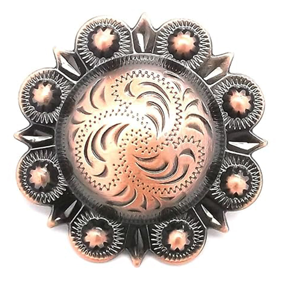 Hilason Berry Carved Antique Nickel Concho Screw-Back