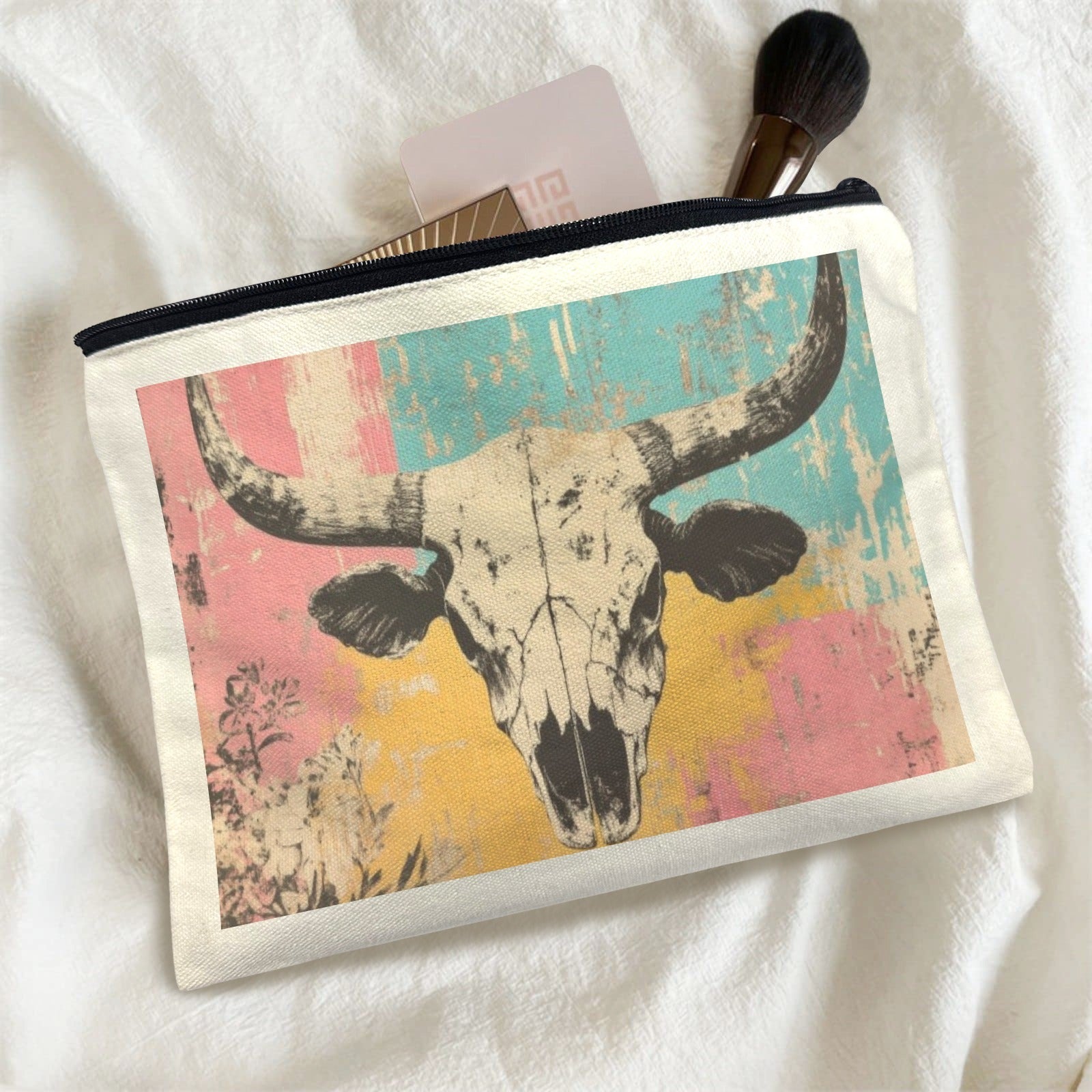 Baha Ranch Pop Western Skull Cosmetic Bag Pack of 5 Made in America by Baha Ranch Western Wear