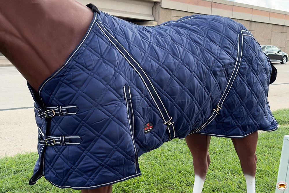 HILASON Western Horse Stable Turnout Blanket Quilted Blue