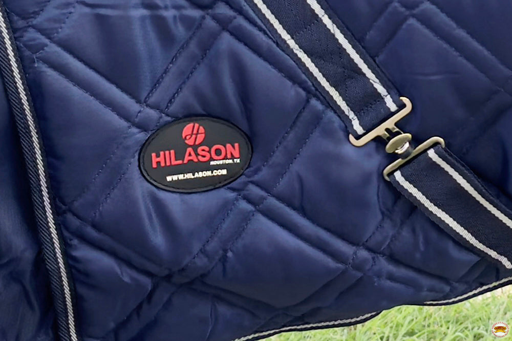 HILASON Western Horse Stable Turnout Blanket Quilted Blue