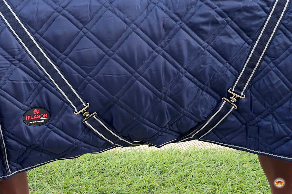 HILASON Western Horse Stable Turnout Blanket Quilted Blue