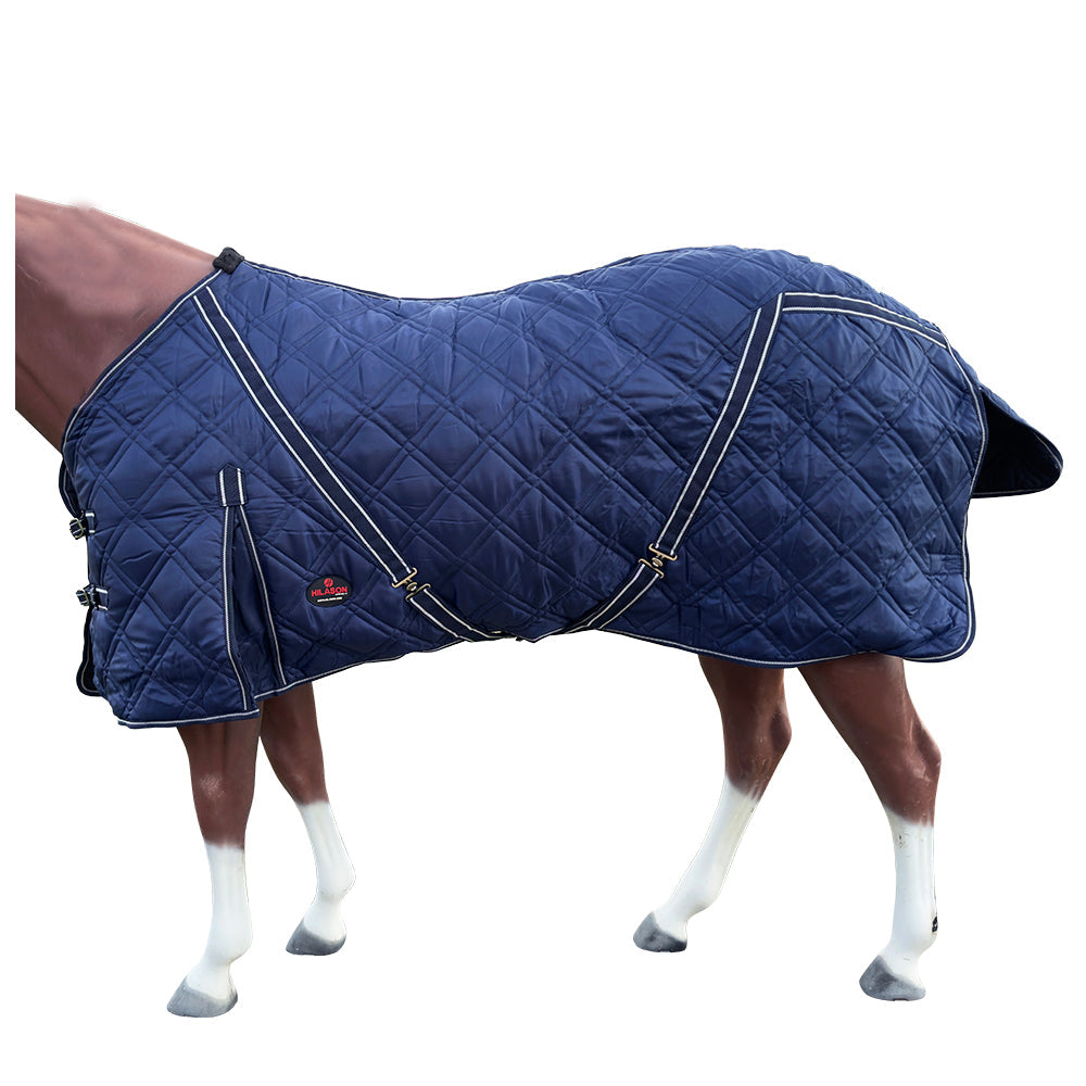 HILASON Western Horse Stable Turnout Blanket Quilted Blue