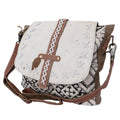 OHLAY Upcycled Wool Canvas Hair-On Leather Crossbody Bag