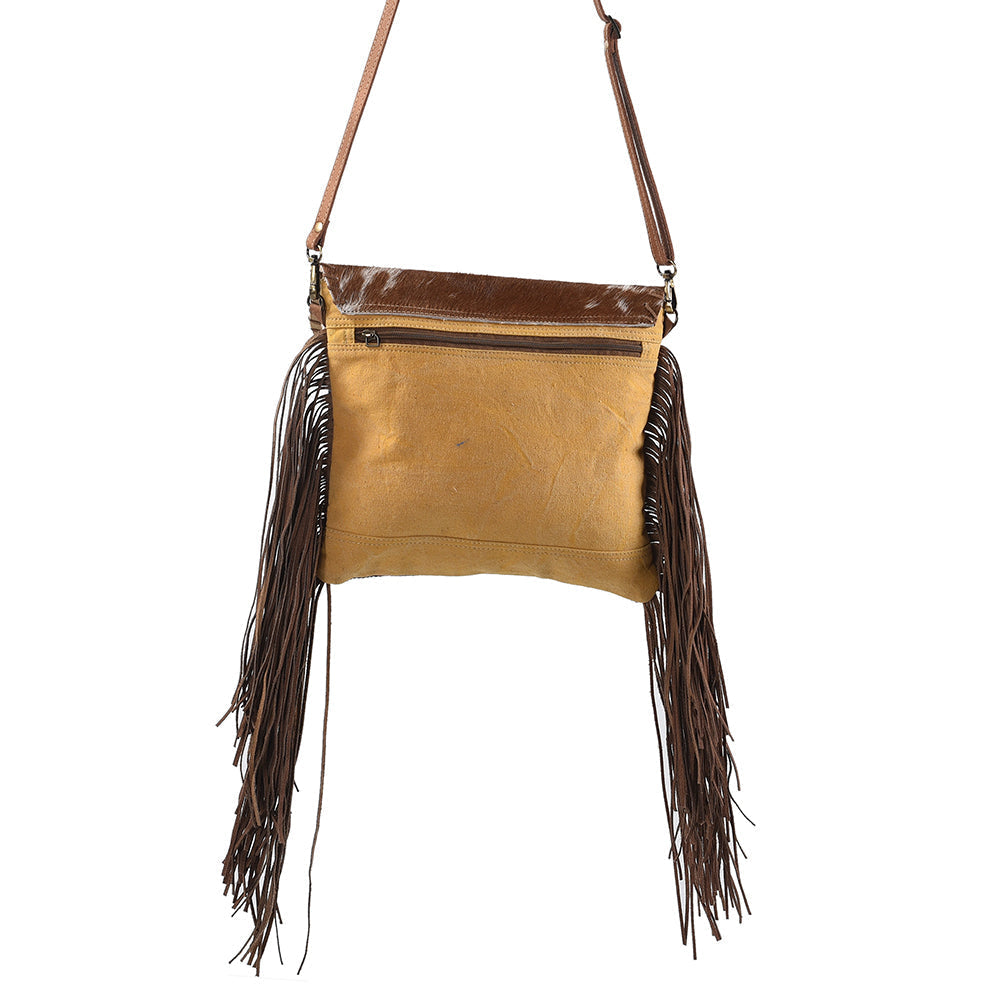 Ohlay Crossbody Upcycled Wool Upcycled Canvas Hair-On Genuine Leather