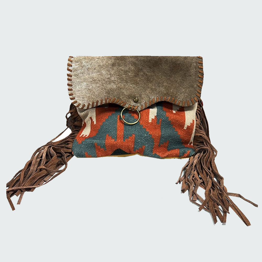 Ohlay Crossbody Upcycled Wool Upcycled Canvas Hair-On Genuine Leather