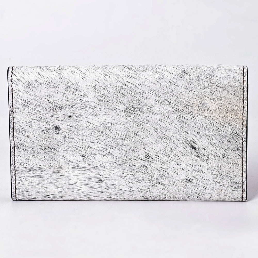 OHLAY WALLET Hand Tooled Hair-on Genuine Leather women bag western