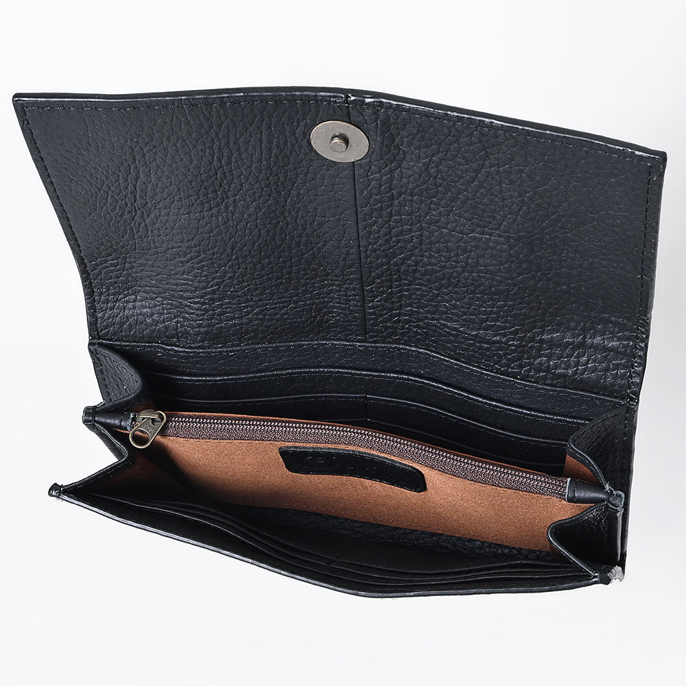 OHLAY Wallet Hand Tooled Hair-On Genuine Leather Women Bag Western Handbag Purse | Womens Handbags |Leather Belt for Summer