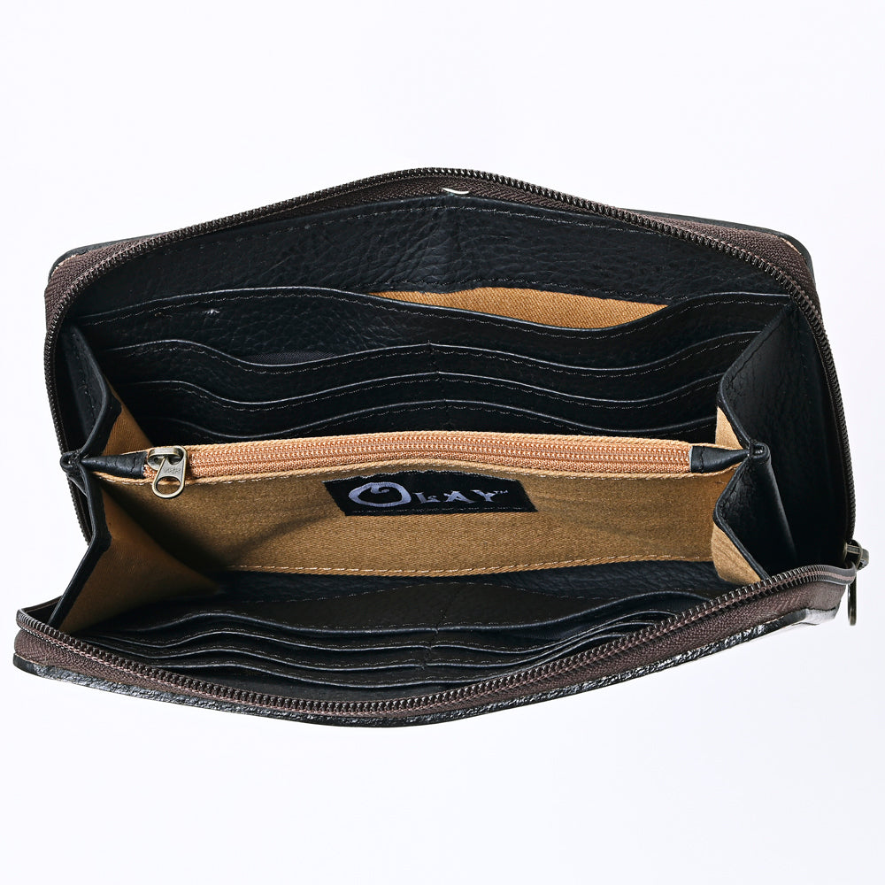 Ohlay Wallet Hand Tooled Genuine Leather