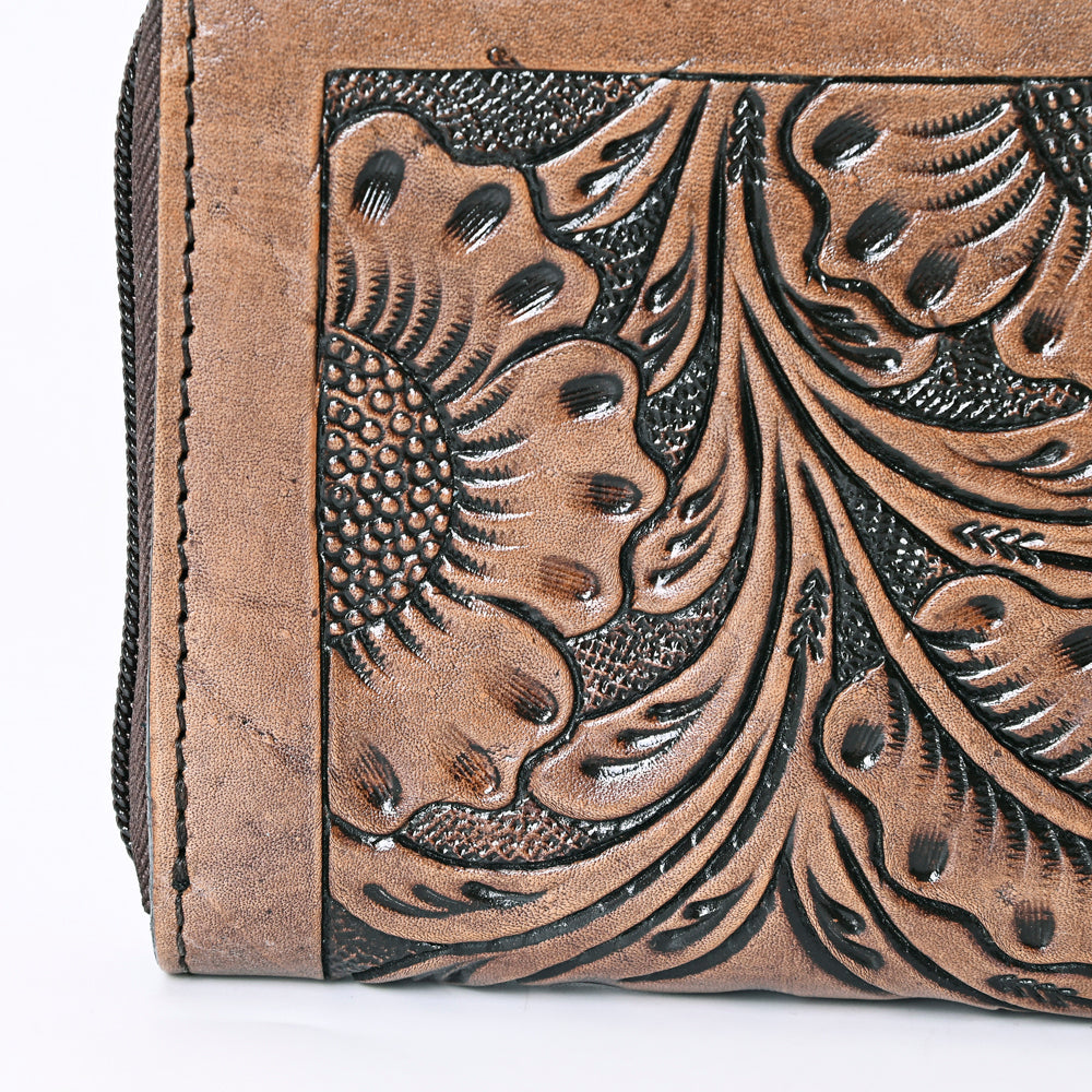 Ohlay Wallet Hand Tooled Genuine Leather