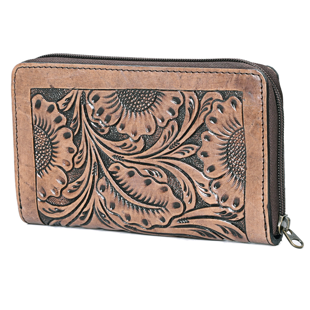 Ohlay Wallet Hand Tooled Genuine Leather